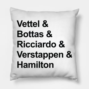 F1 Favorite Drivers - Black Text Pillow