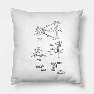 Boat Manoeuvring Vintage Patent Hand Drawing Pillow