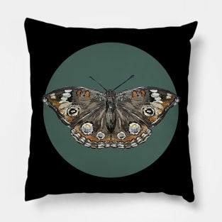 Common buckeye butterfly green Pillow