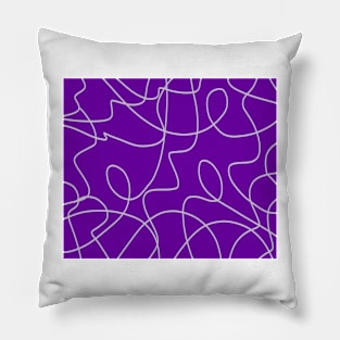 Modern Line Art: Purple and White Pillow