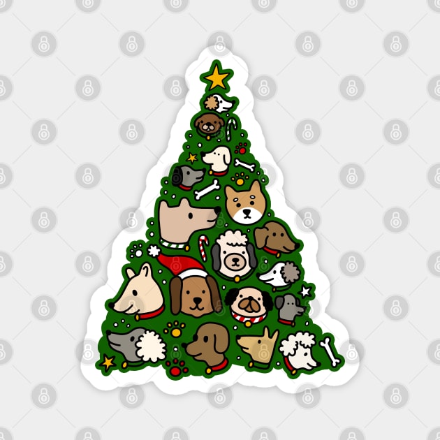 Christmas Tree Dog Lover Holiday Magnet by Trippycollage