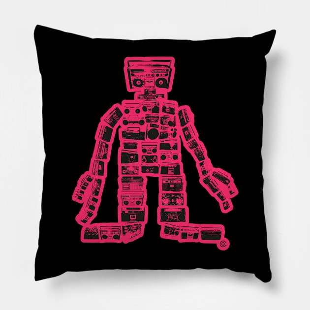 „Boombastic Giant“.  Gigantic Hip Hop Robot. Boombox Monster. Pillow by Boogosh