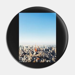 Panoramic Tokyo Cityscape With Tokyo Tower Pin