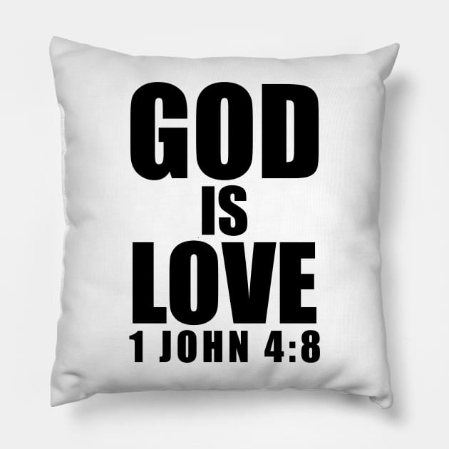 1 John 4-8 God Is Love Bible Verse Pillow by BubbleMench