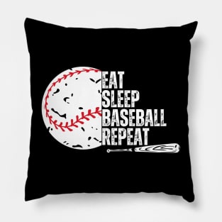 Eat Sleep Baseball Repeat Pillow