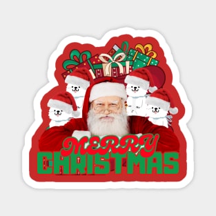 SantaClauswithfourdogsMerryChristmas Magnet