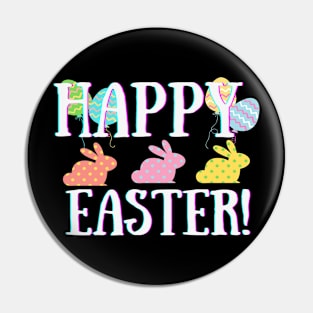 Polka Dots Bunnies For Happy Easter Pin