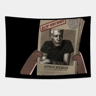 anthony bourdain-animation in the newspaper Tapestry
