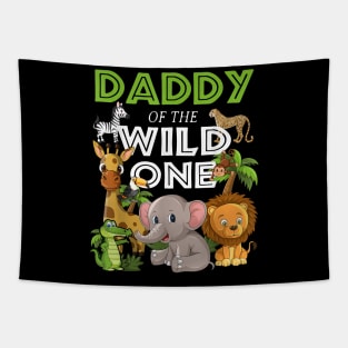 Daddy Of The Wild One Zoo Birthday Safari Jungle Animal Tapestry