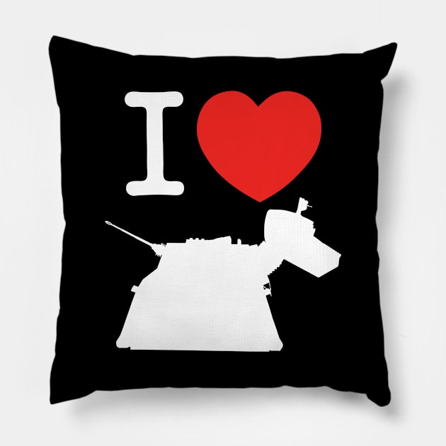 I ♥︎ K-9 (white-out) Pillow by andrew_kelly_uk@yahoo.co.uk