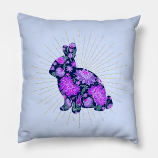 Purple floral bunny Pillow