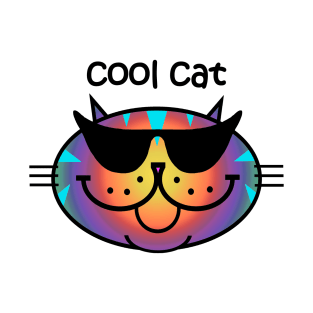 Cool Cat 2 - Dark Rainbow T-Shirt