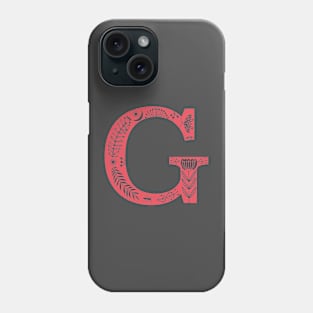 Letter G Bright Red Phone Case