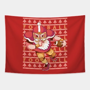 Santa Football Ugly Christmas Sweater Tapestry