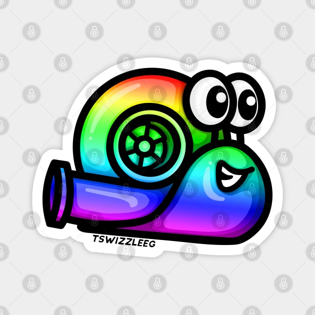 Turbo Snail (Version 1) - Rainbow Magnet by hoddynoddy