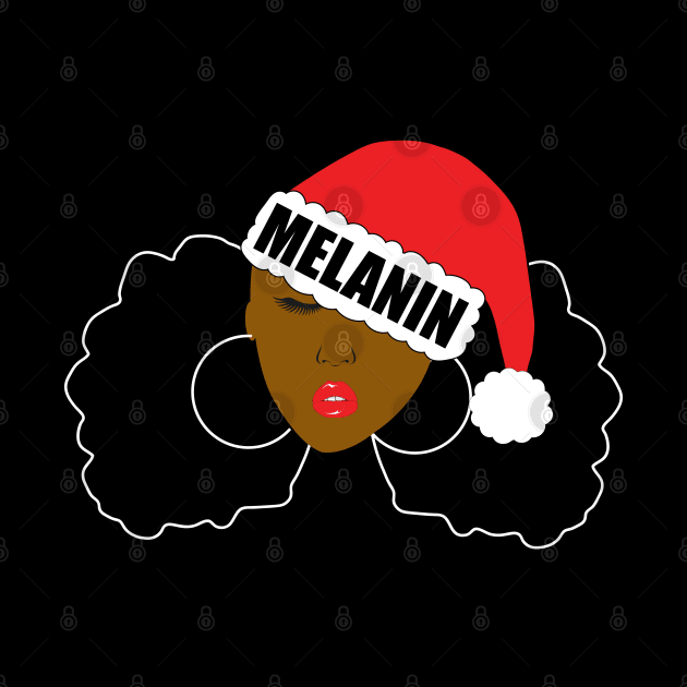 Melanin Christmas Santa Hat Afro Puffs by blackartmattersshop