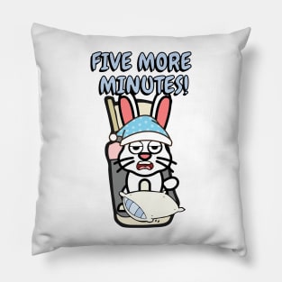 Lazy bunny cant get out of bed Pillow