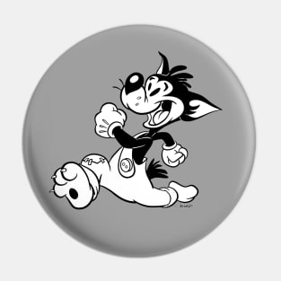 Runaway Fox Retro 30s Cartoon Rubber Hose Style Pin