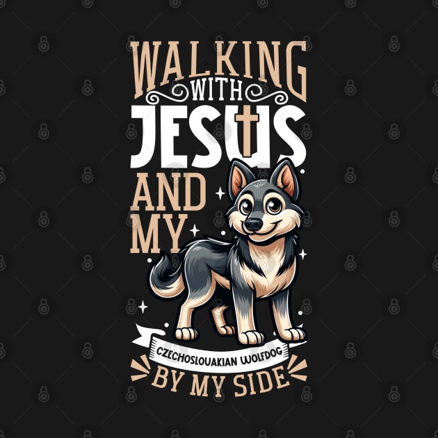 Jesus and dog - Czechoslovakian Wolfdog by Modern Medieval Design