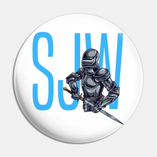 SJW Social Justice Warrior Badass Feminist Design Pin