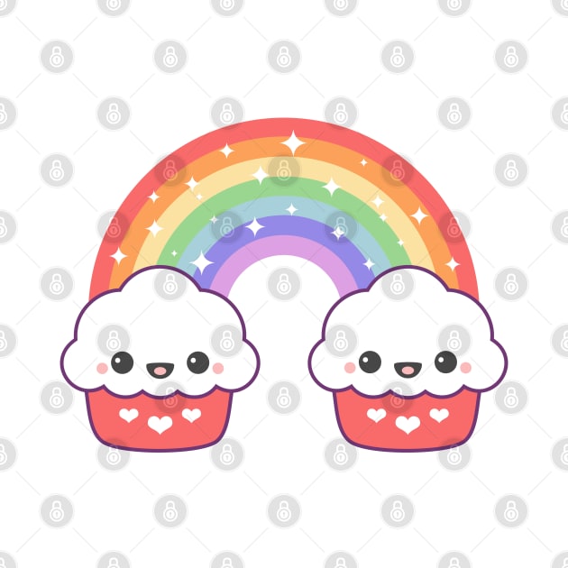 Cupcake Rainbow Twins by sugarhai