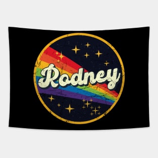 Rodney // Rainbow In Space Vintage Grunge-Style Tapestry