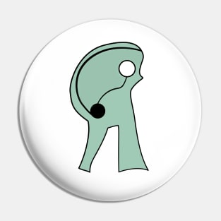 Ambiguous Alien-Like Figure For Interpretation Pin