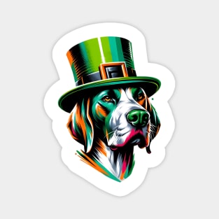 Portuguese Pointer Ready for Saint Patrick's Day Fun Magnet