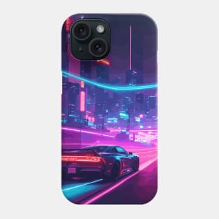 Retro Night Car Poster Phone Case