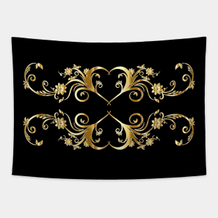 Elegant Ornamental Design in Gold Tapestry
