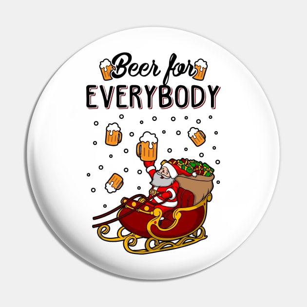Beer For Everybody Funny Christmas Sweater Pin by KsuAnn