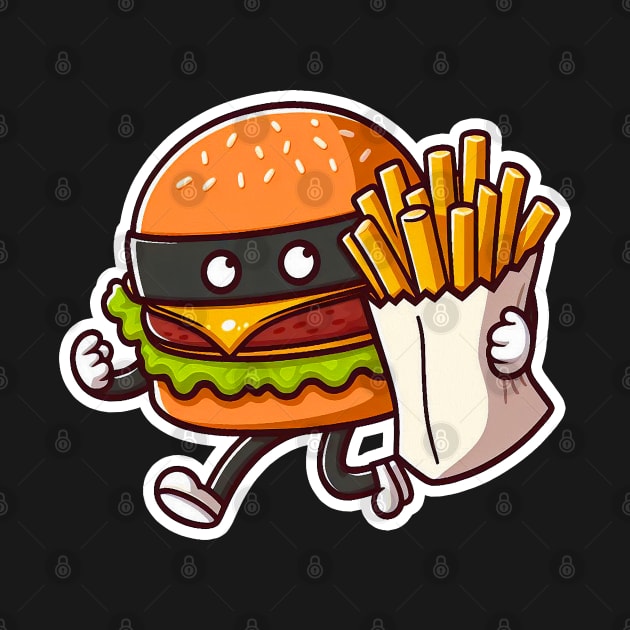 Hamburger Burglar and French Fries by Plushism