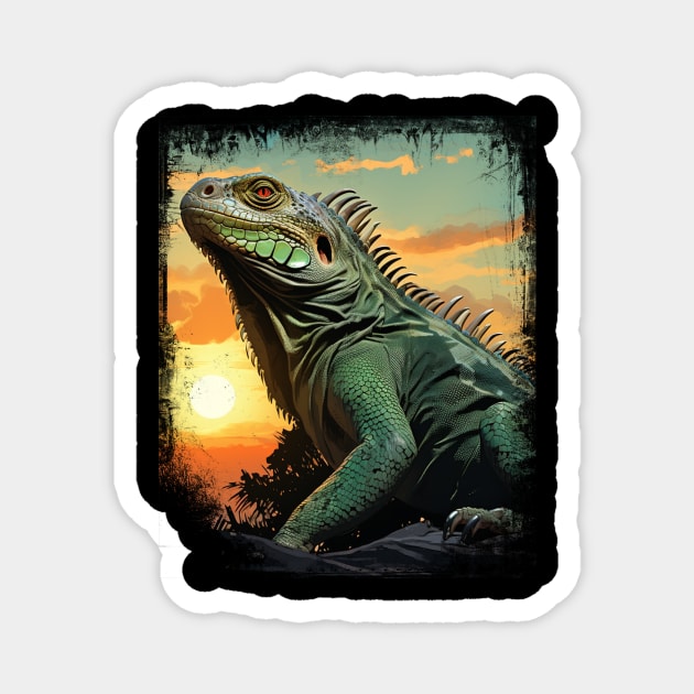 Iguana Sunset for Iguana Lover Magnet by Pro Design 501