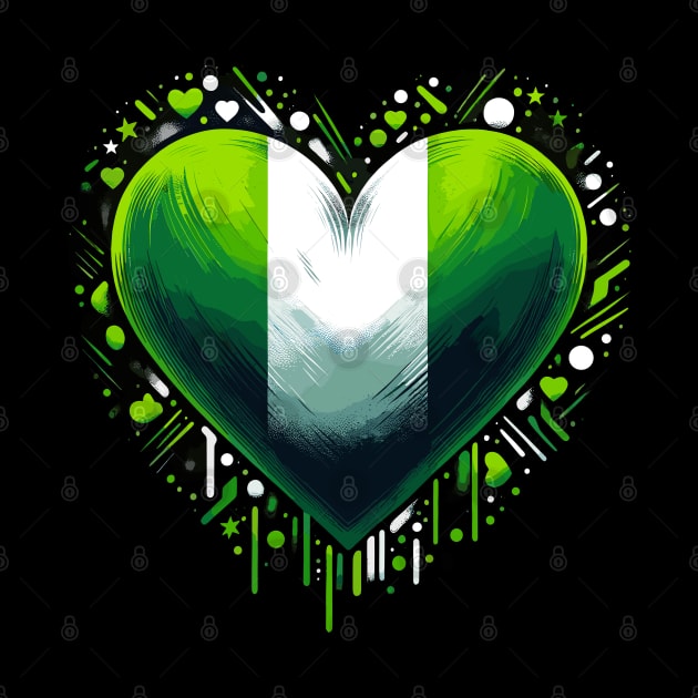 Nigeria Flag Heart by Graceful Designs