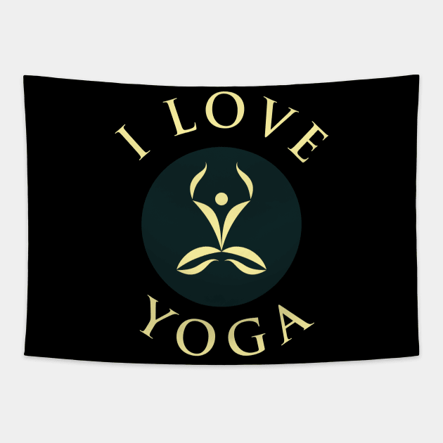 I LOVE YOGA Tapestry by Wavey's