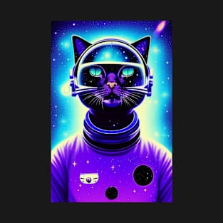 Funny Astronaut Cat in Space T-Shirt