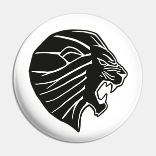 Black Lion Head Pin