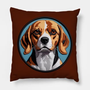 Beagle Embroidered Patch Pillow