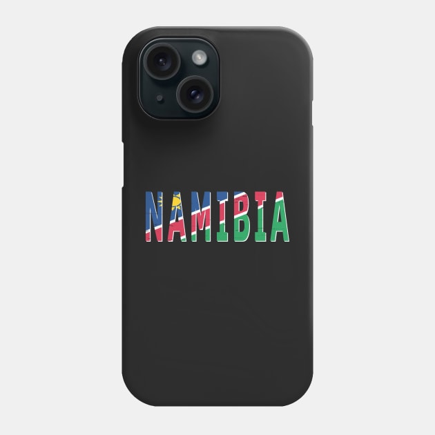 Namibia Text in Colors of the Namibia Flag Phone Case by scotch