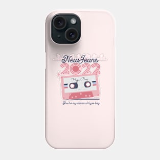 NewJeans Hype boys cassette tape typography text pink Morcaworks Phone Case