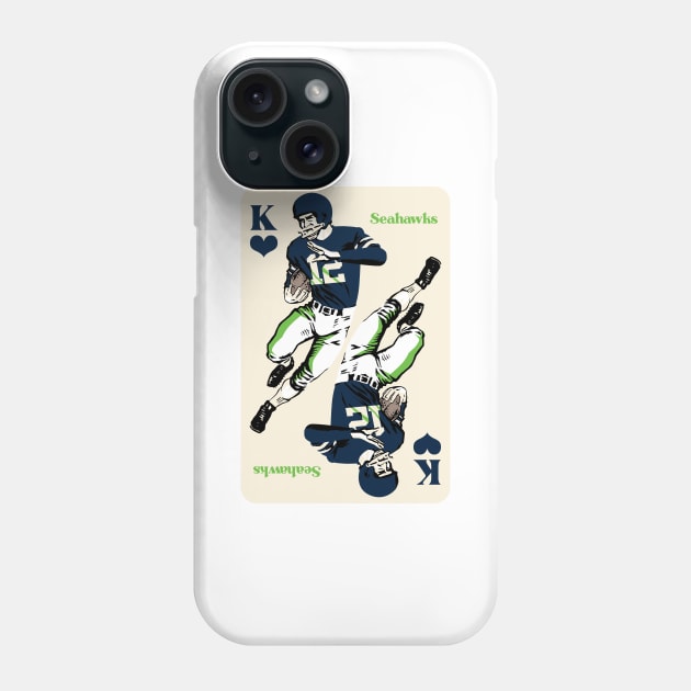 Seattle Seahawks King of Hearts Phone Case by Rad Love