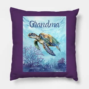 Grandma-Sea Turtle Design Pillow