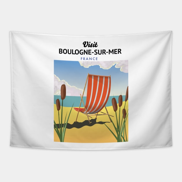 Boulogne-sur-Mer france travel poster Tapestry by nickemporium1