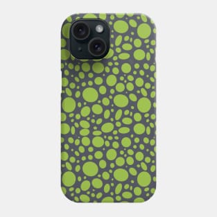 Green dots on inkwell grey Phone Case