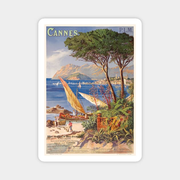 Cannes France Vintage Poster 1900 Magnet by vintagetreasure