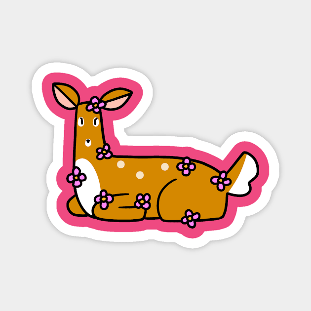 Flower Deer Magnet by saradaboru