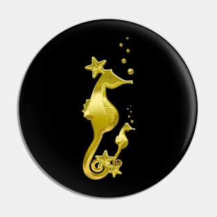 Golden Sea Horse Pin