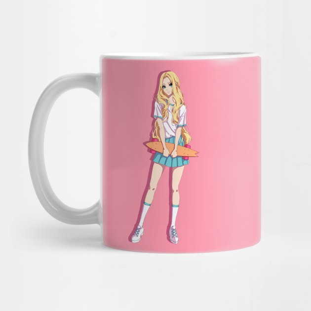 A cute anime girl with a skateboard. - Anime Girls - Mug | TeePublic A cute anime girl with a skateboard. - Anime Girls - Mug | TeePublic
