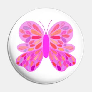 Multicolored pink and orange butterfly Pin