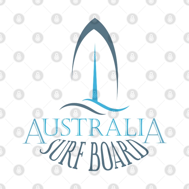 Australia surf board by TeeText